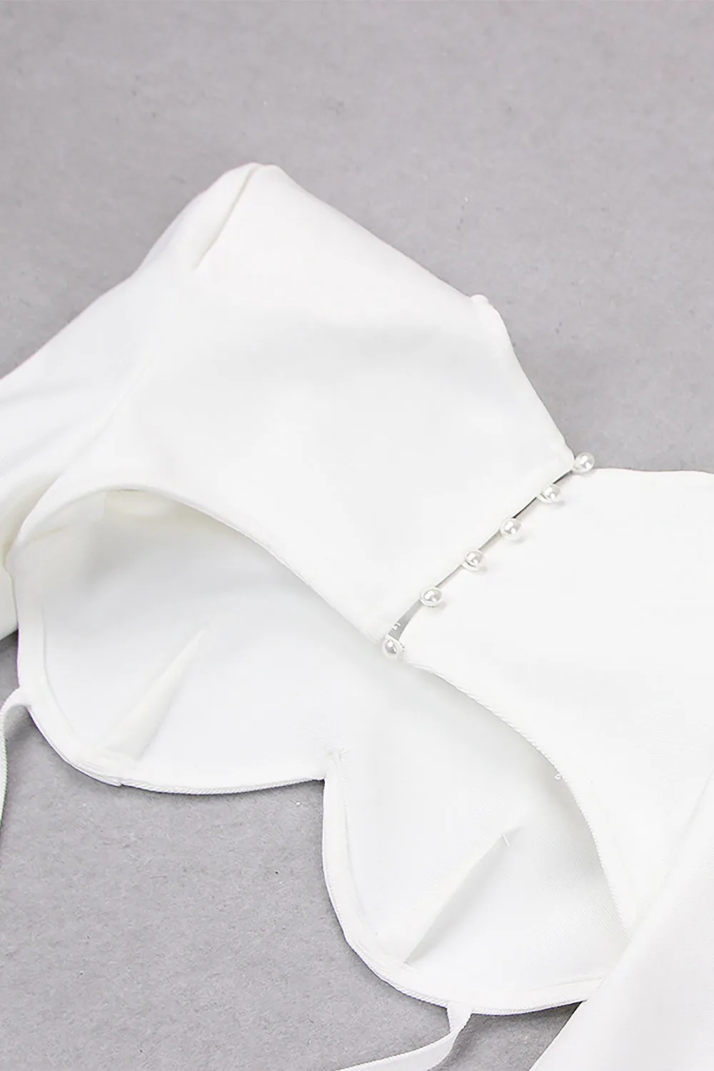 Long Sleeve Feather Trim Short Tops Mini Skirts