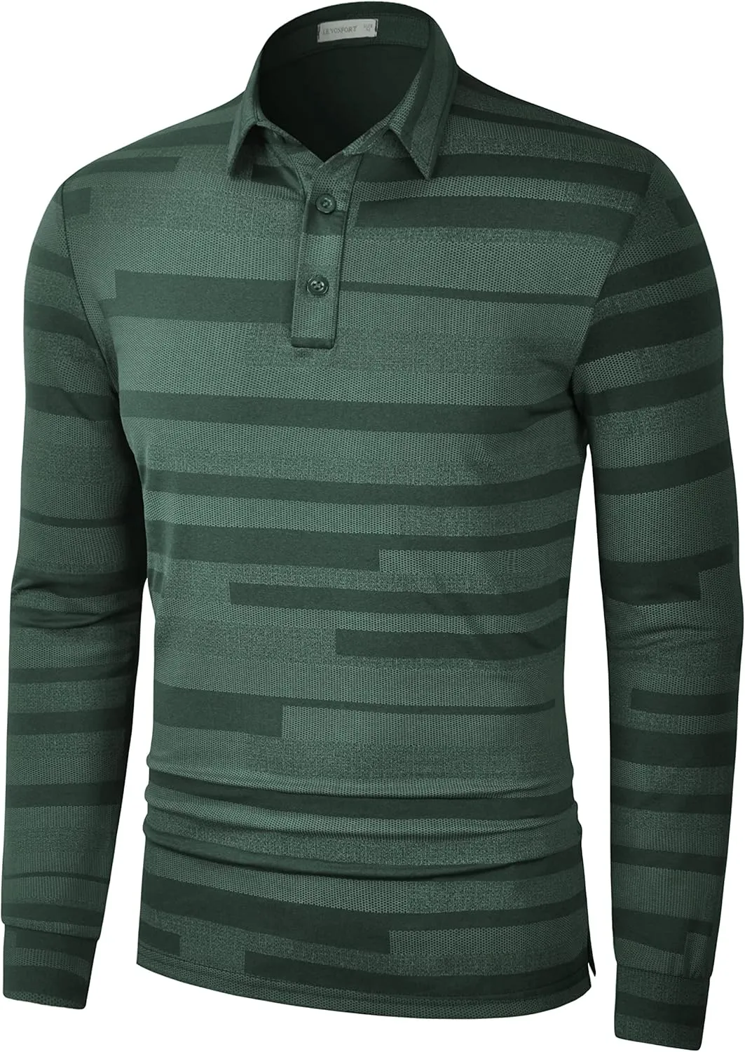 Long Sleeve Polo Shirts for Men Casual Dress Polo Tee Shirts Lightweight Quick Dry Collared Golf Shirt