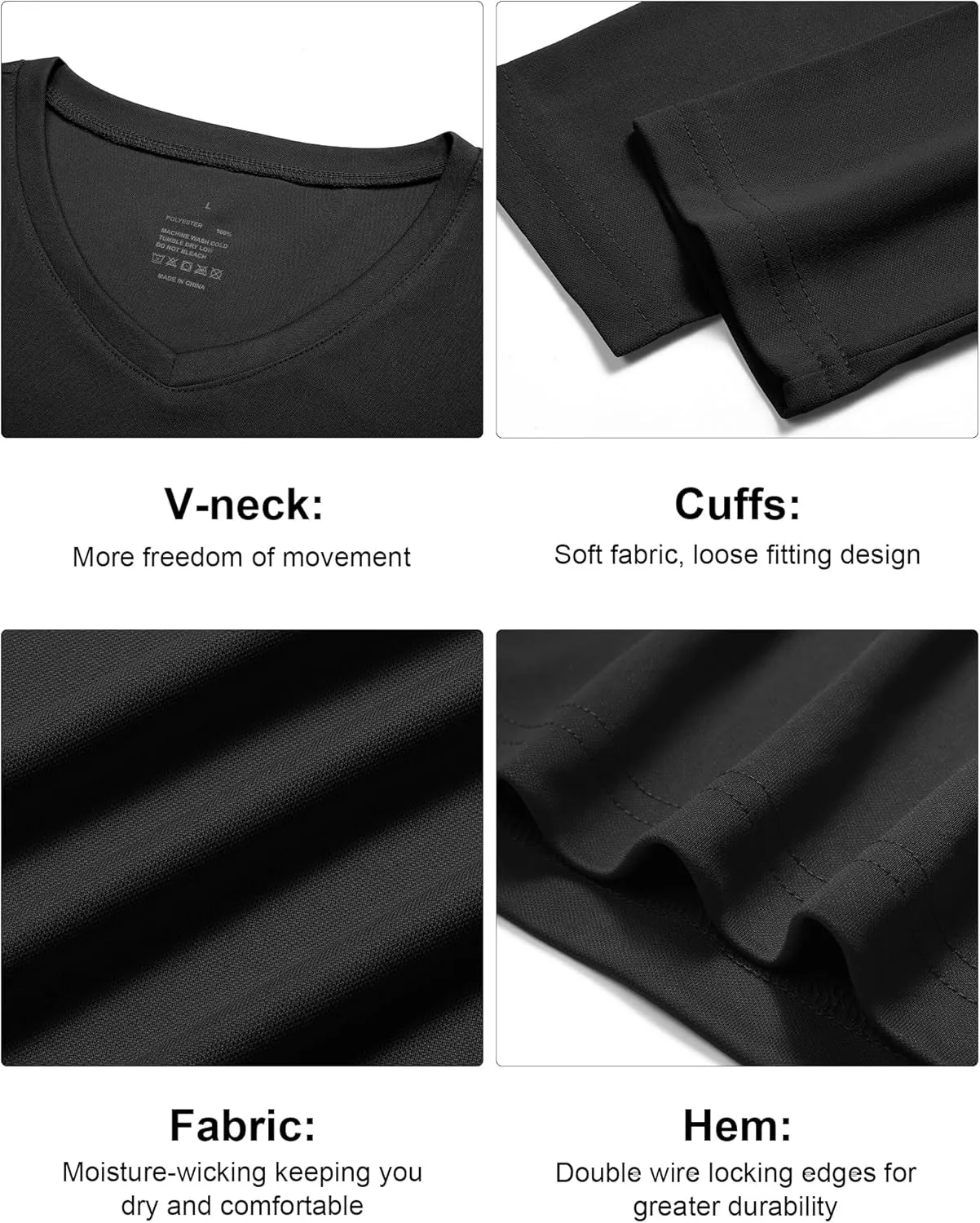 Long Sleeve Shirts for Men Moisture Wicking Mens Tee Shirts Workout Sun Protection T Shirt for Running