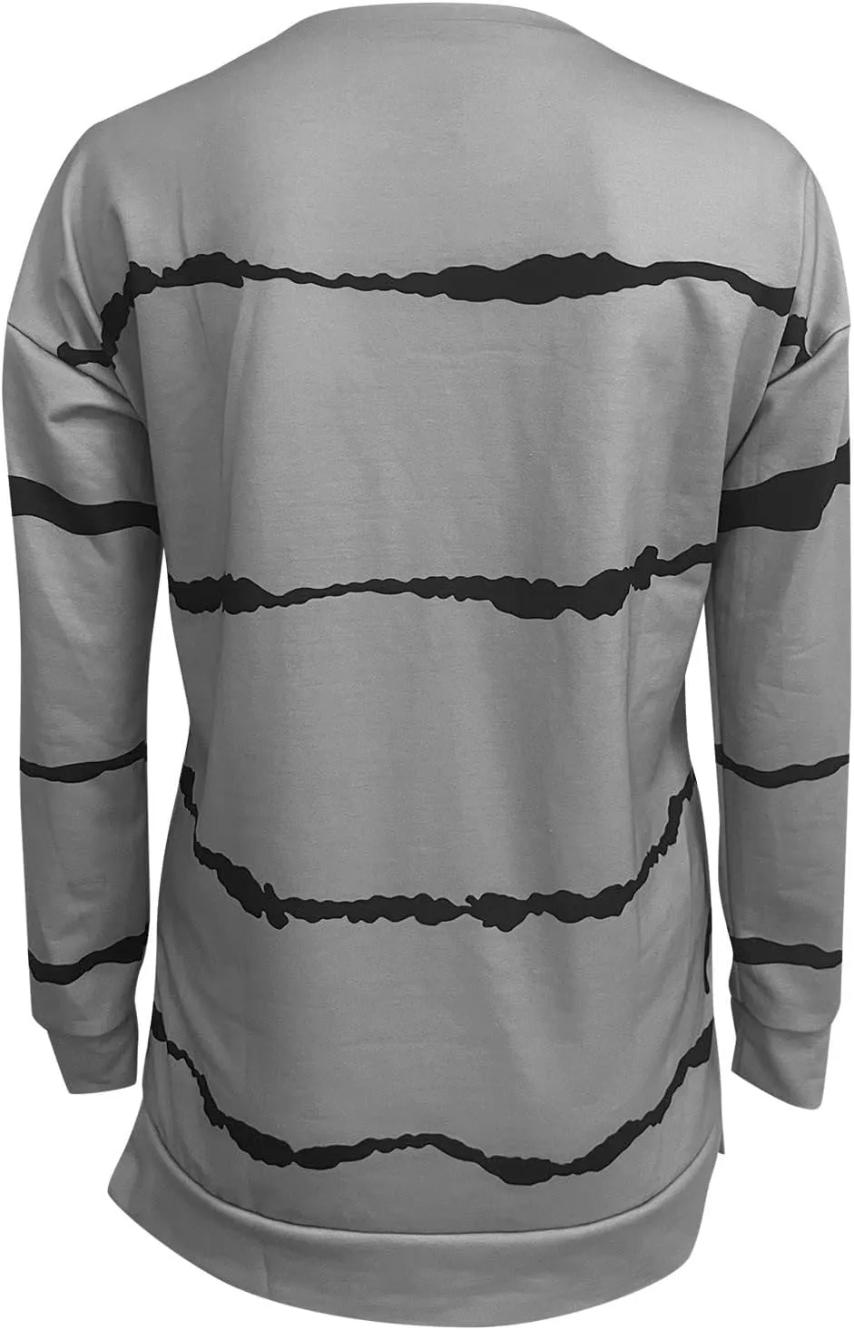 Long Sleeve Shirts for Womens, Women Casual Long Sleeve Crewneck Sweatshirt Striped Printed Loose Pullover Tops Shirts