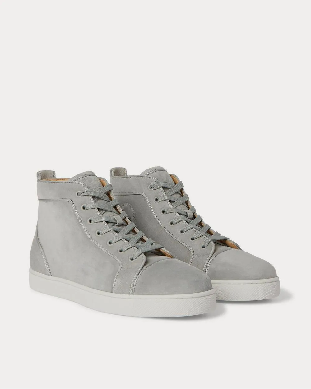 Louis Orlato Grosgrain-Trimmed Suede High-Top  Gray high top sneakers