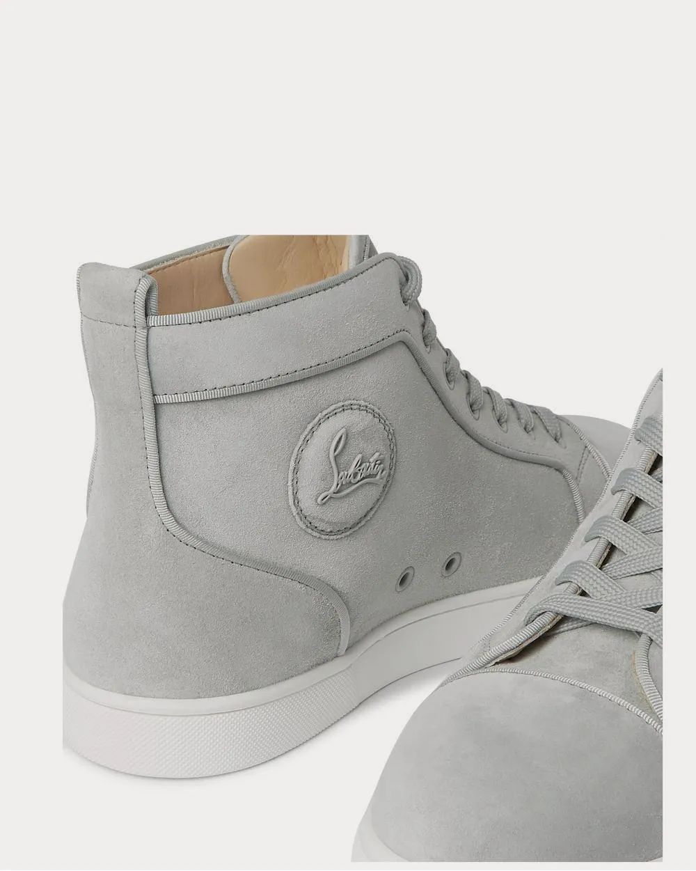 Louis Orlato Grosgrain-Trimmed Suede High-Top  Gray high top sneakers