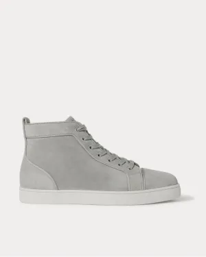 Louis Orlato Grosgrain-Trimmed Suede High-Top  Gray high top sneakers
