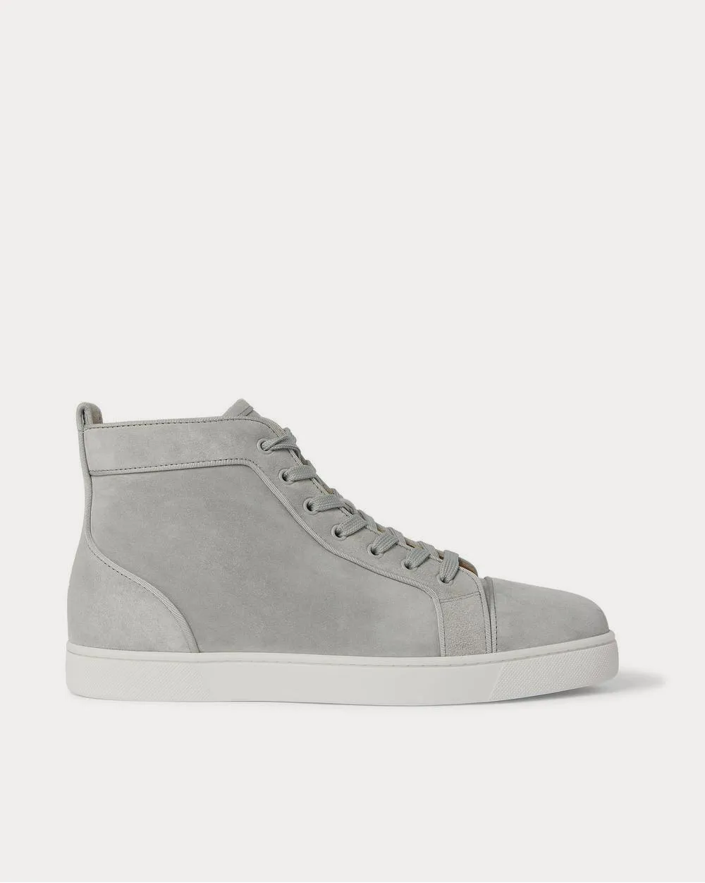 Louis Orlato Grosgrain-Trimmed Suede High-Top  Gray high top sneakers