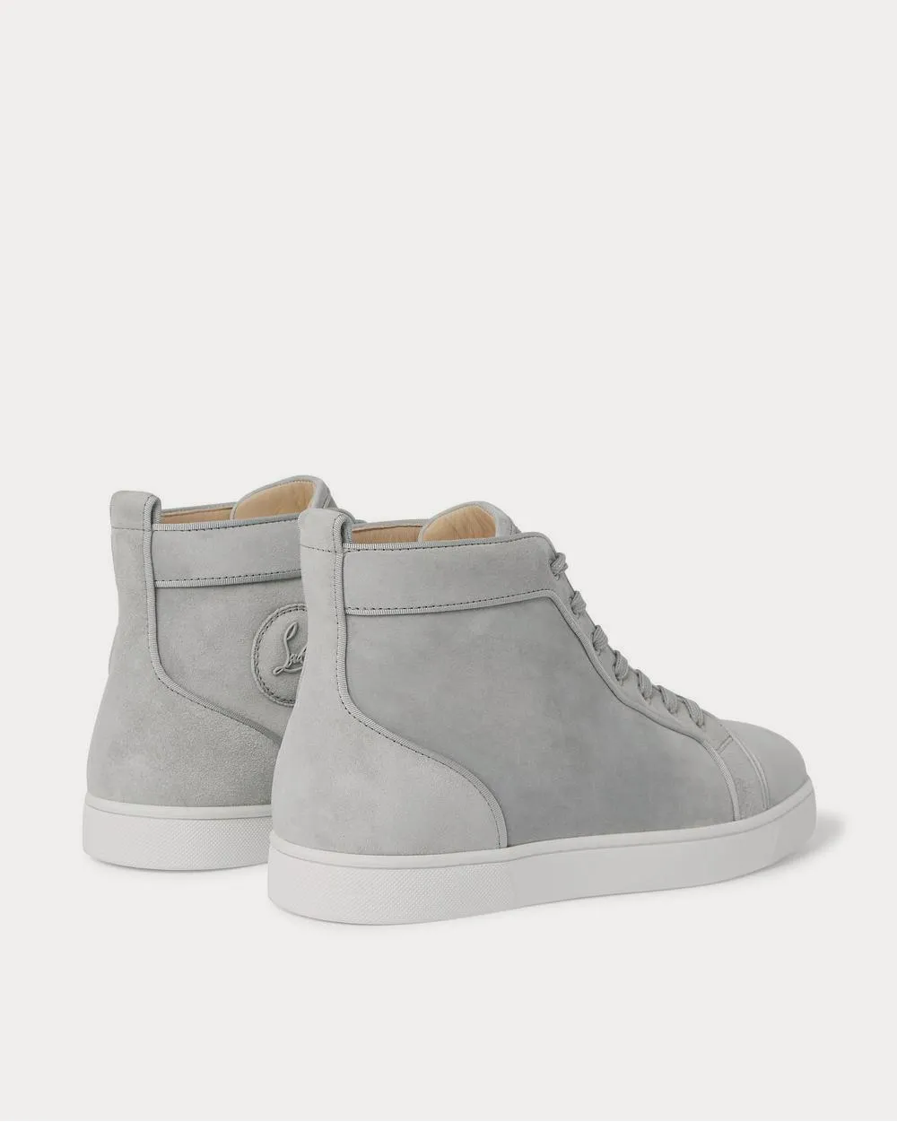 Louis Orlato Grosgrain-Trimmed Suede High-Top  Gray high top sneakers