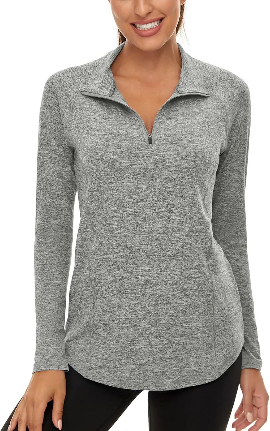 LURANEE Womens UPF 50  Long Sleeve 1/4 Zip Pullover Athletic Hiking Running Workout Tops