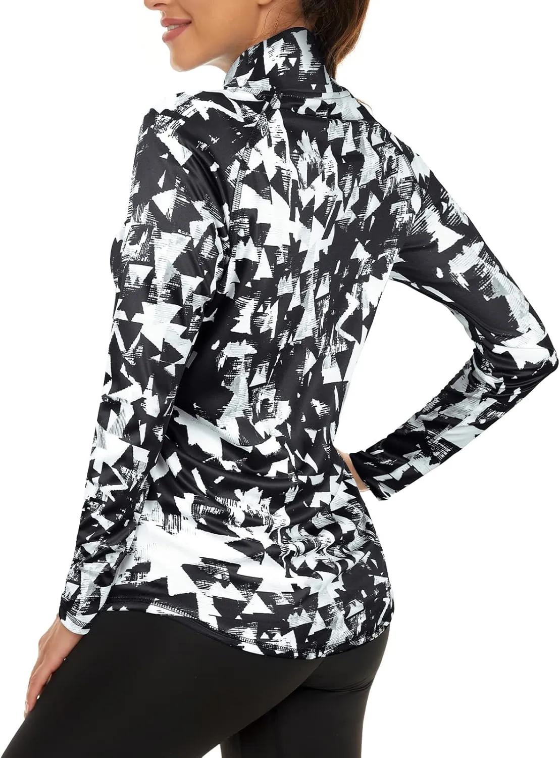 LURANEE Womens UPF 50  Long Sleeve 1/4 Zip Pullover Athletic Hiking Running Workout Tops