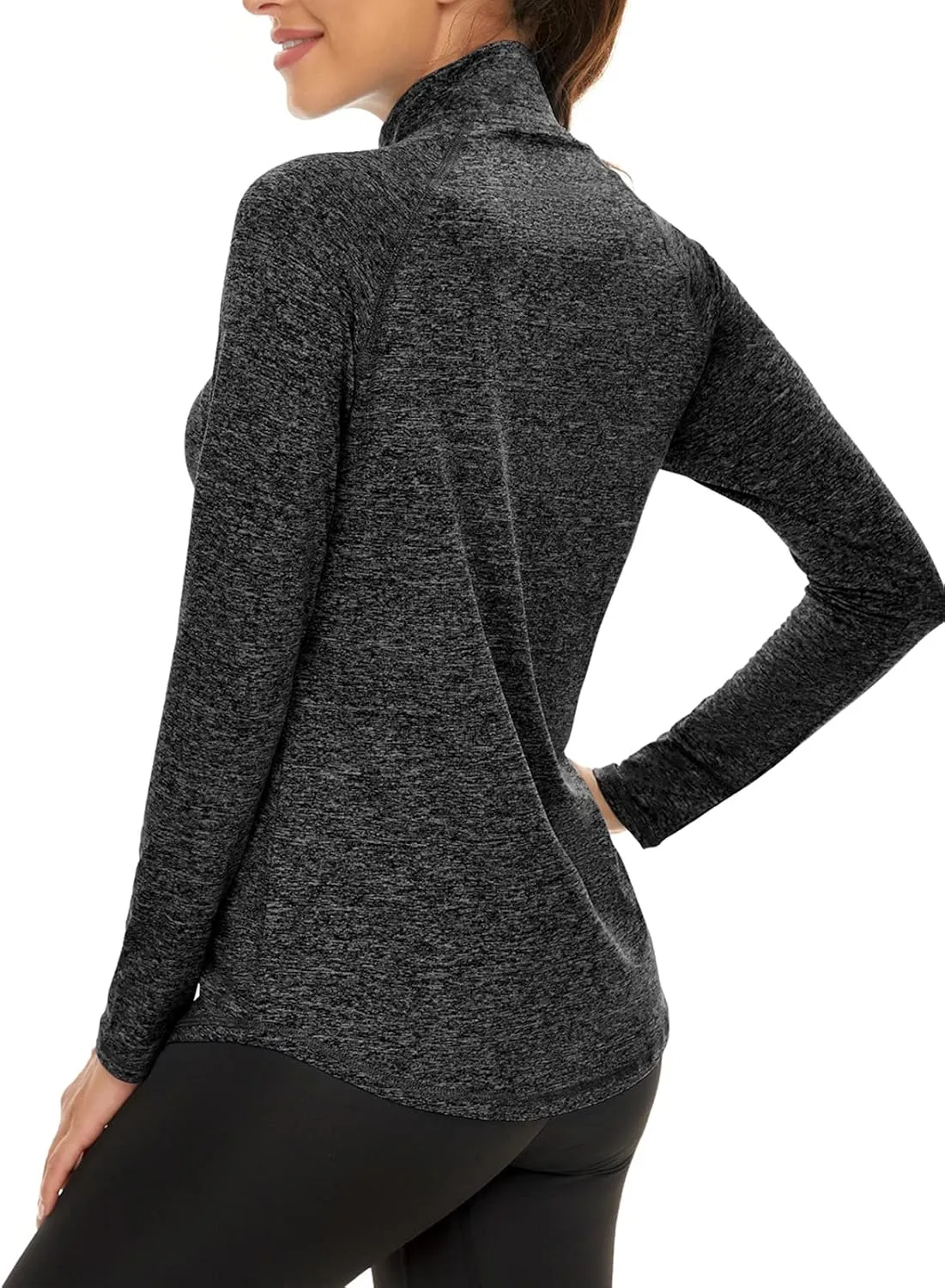 LURANEE Womens UPF 50  Long Sleeve 1/4 Zip Pullover Athletic Hiking Running Workout Tops