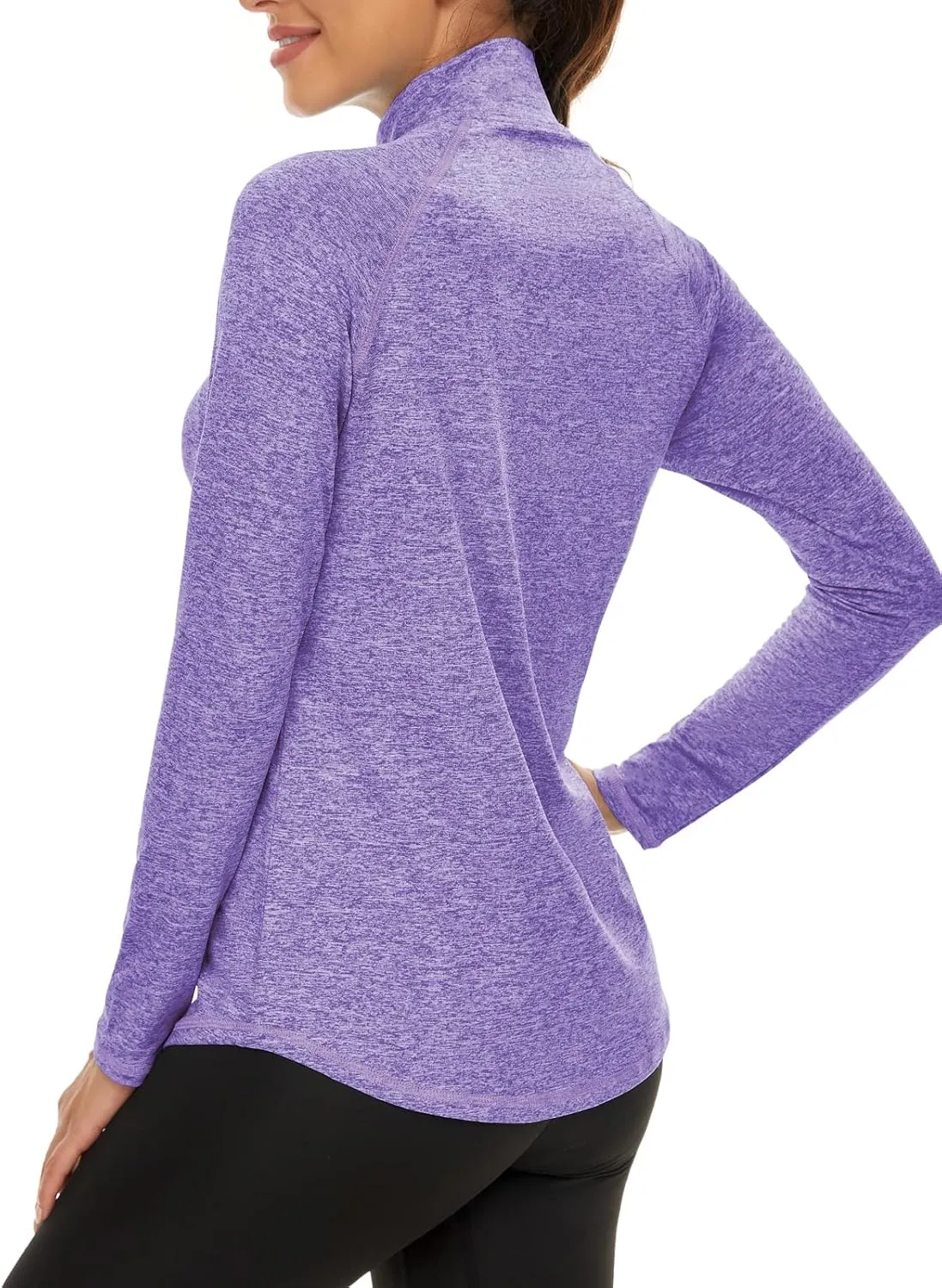LURANEE Womens UPF 50  Long Sleeve 1/4 Zip Pullover Athletic Hiking Running Workout Tops