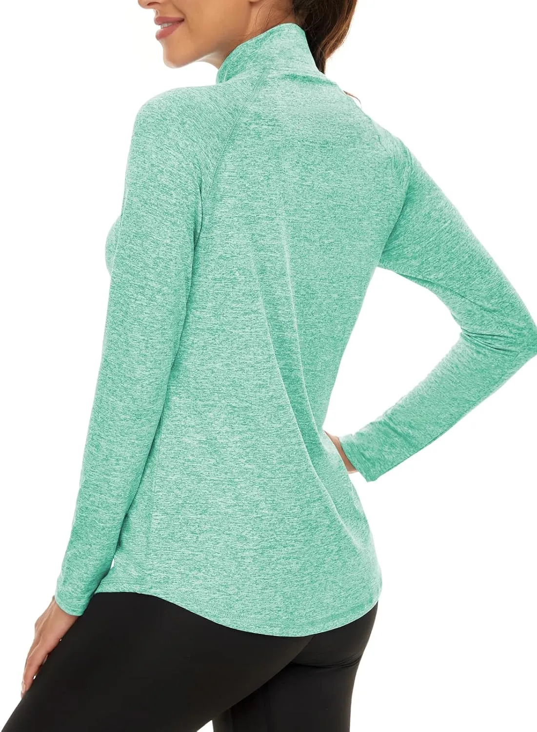 LURANEE Womens UPF 50  Long Sleeve 1/4 Zip Pullover Athletic Hiking Running Workout Tops