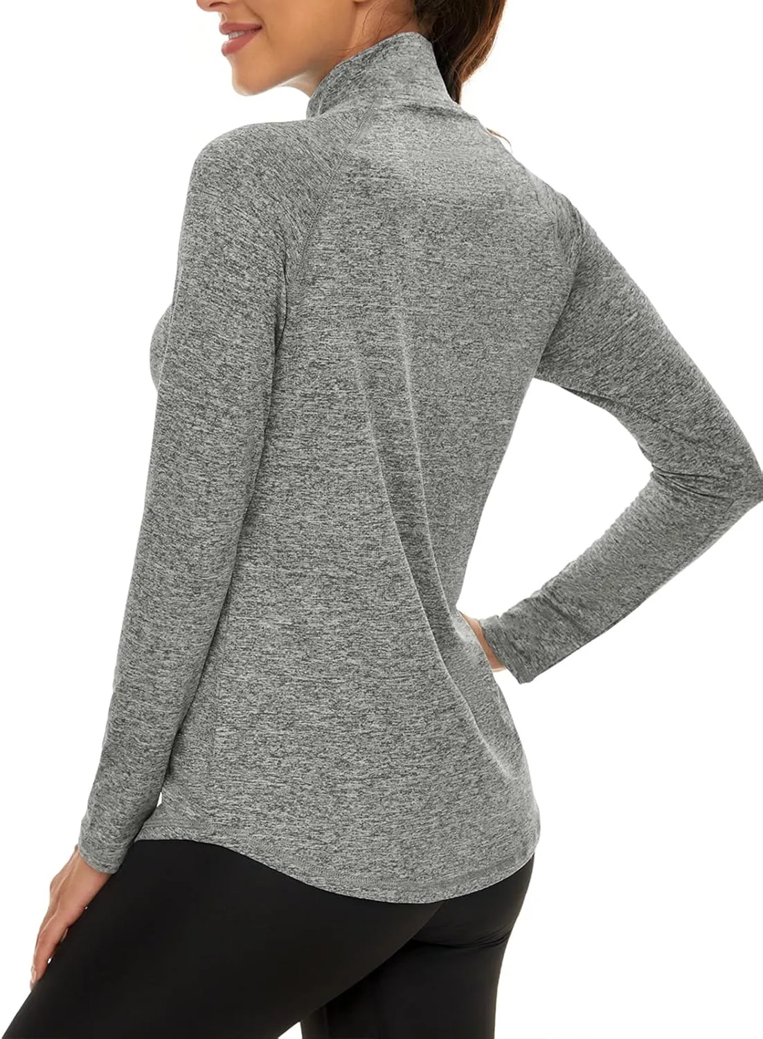 LURANEE Womens UPF 50  Long Sleeve 1/4 Zip Pullover Athletic Hiking Running Workout Tops