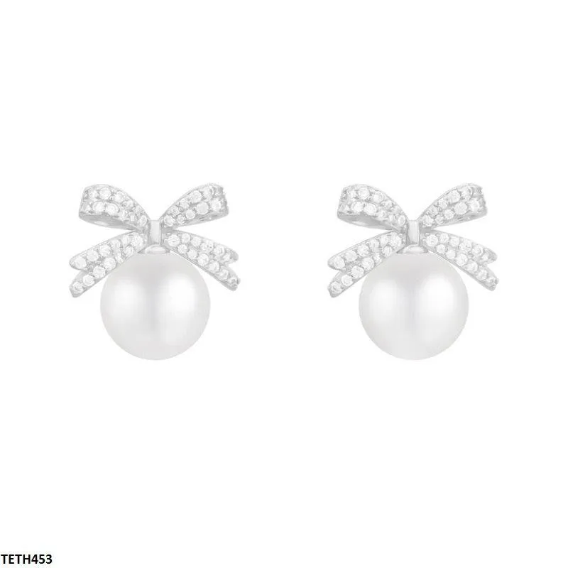 Luxury Pearl Bow/Pearl Stud Tops