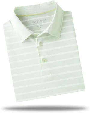 M MAELREG Men's Golf Shirts Moisture Wicking Dry Fit Lightweight Performance Short Sleeve Jacquard Striped Polo Shirts