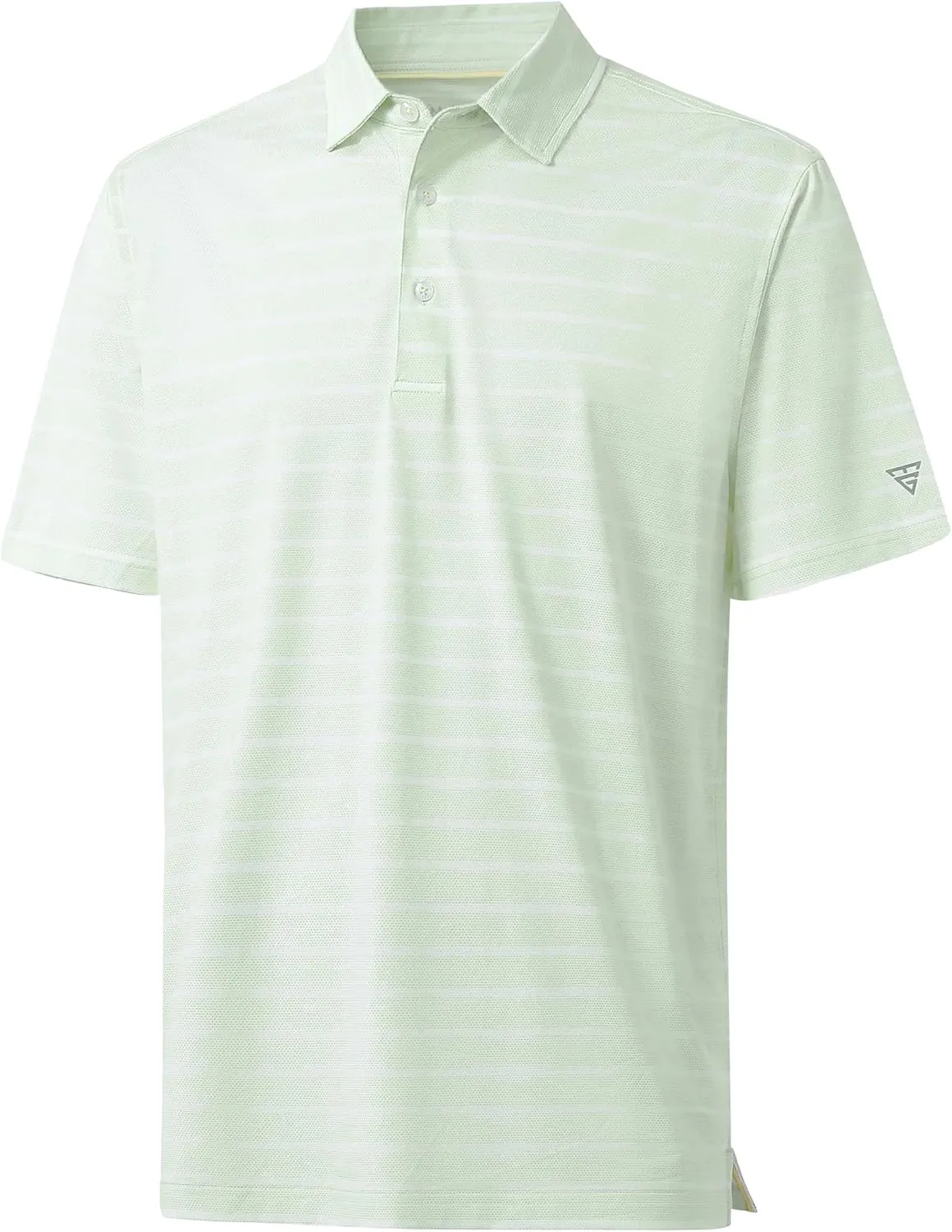 M MAELREG Men's Golf Shirts Moisture Wicking Dry Fit Lightweight Performance Short Sleeve Jacquard Striped Polo Shirts