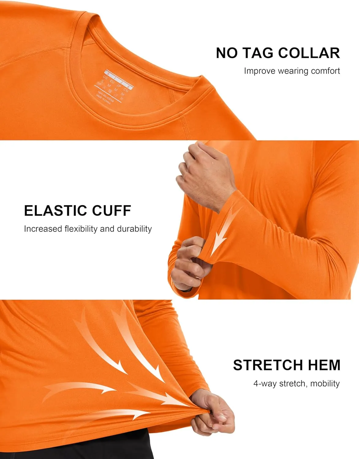 MAGCOMSEN Men's Long Sleeve Shirts UPF 50  UV Sun Protection Athletic Shirts for Hiking Running Workout Rash Guard
