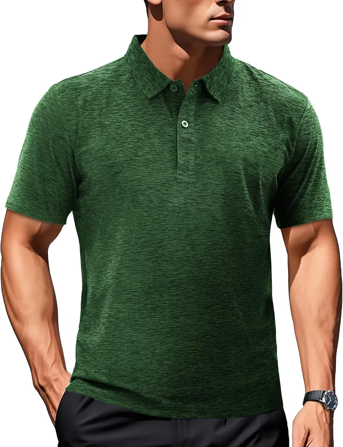 MAGCOMSEN Mens Polo Shirts Dry Fit Golf Shirts Moisture Wicking Athletic Workout Golf Polo Tees Casual Collared Shirt
