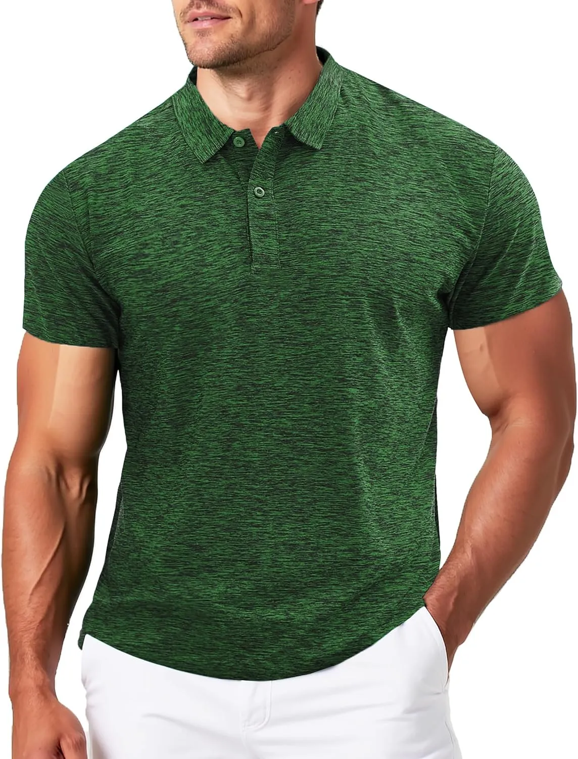 MAGCOMSEN Mens Polo Shirts Dry Fit Golf Shirts Moisture Wicking Athletic Workout Golf Polo Tees Casual Collared Shirt