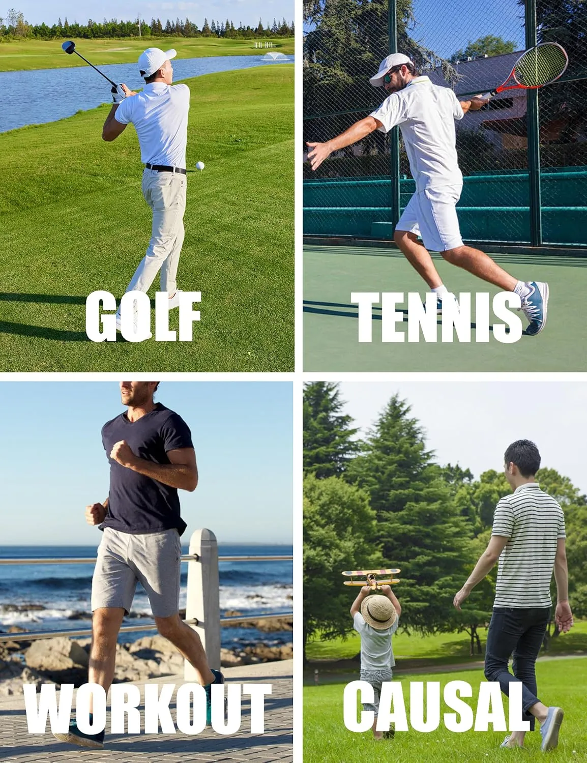 MAGCOMSEN Mens Polo Shirts Dry Fit Golf Shirts Moisture Wicking Athletic Workout Golf Polo Tees Casual Collared Shirt