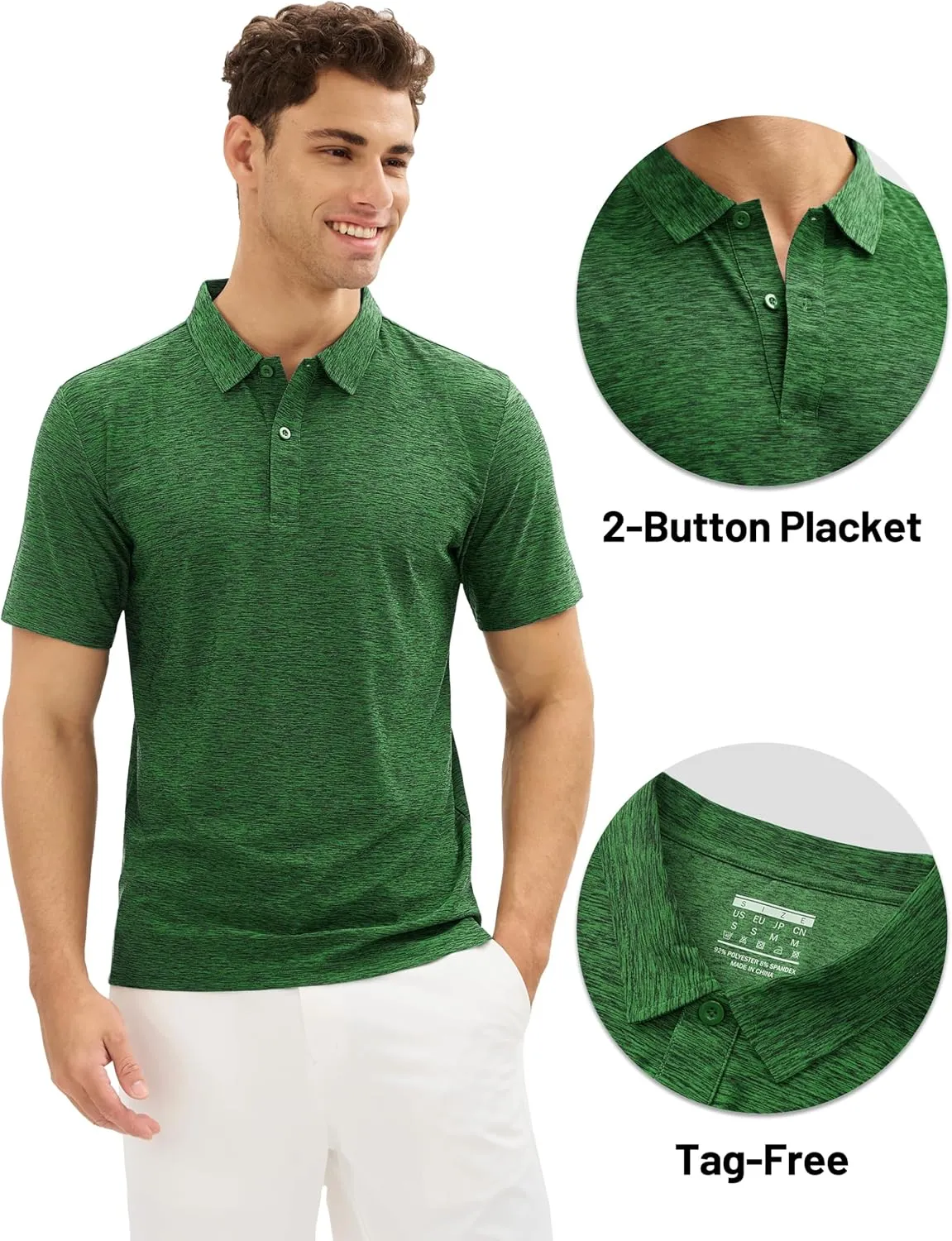 MAGCOMSEN Mens Polo Shirts Dry Fit Golf Shirts Moisture Wicking Athletic Workout Golf Polo Tees Casual Collared Shirt