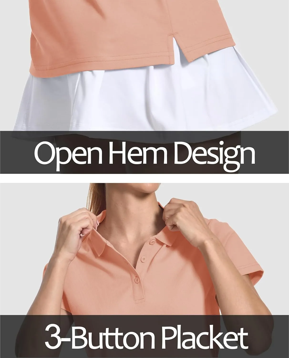 MAGCOMSEN Women's Polo Shirts Cotton 3-Button Short Sleeve Collared Tops Summer Cool Shirt Uniform Casual Shirts