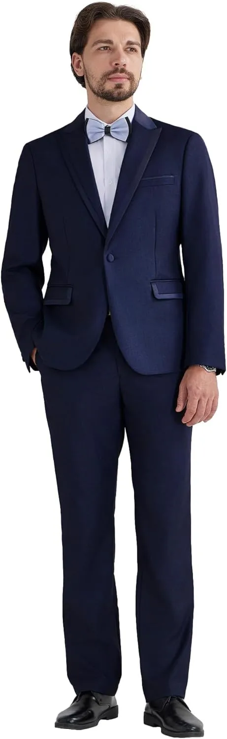 MAGE MALE Men's 2 Piece Suit One Button Slim Fit Tuxedo Suits Formal Wedding Prom Blazer Pants Sets