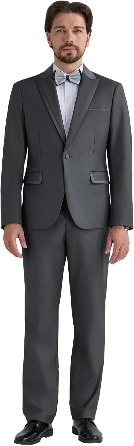 MAGE MALE Men's 2 Piece Suit One Button Slim Fit Tuxedo Suits Formal Wedding Prom Blazer Pants Sets