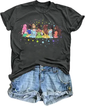 Magic Kingdom Shirts Castle T Shirts for Women Princess Castle Shirt Funny Vacation Trip Tee Casual Holiday Top