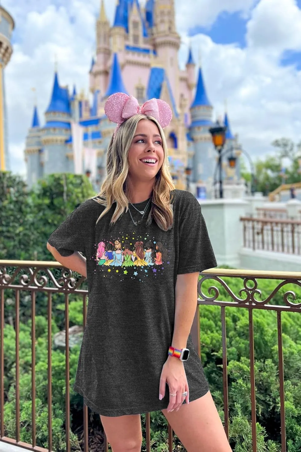 Magic Kingdom Shirts Castle T Shirts for Women Princess Castle Shirt Funny Vacation Trip Tee Casual Holiday Top