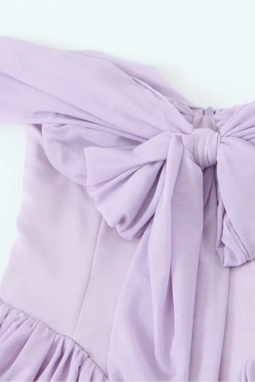 Martine Bodycon Wrap Mini Dress - Lavender Purple