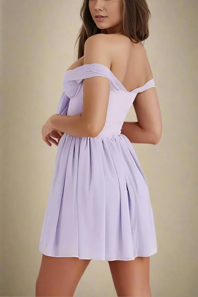 Martine Bodycon Wrap Mini Dress - Lavender Purple