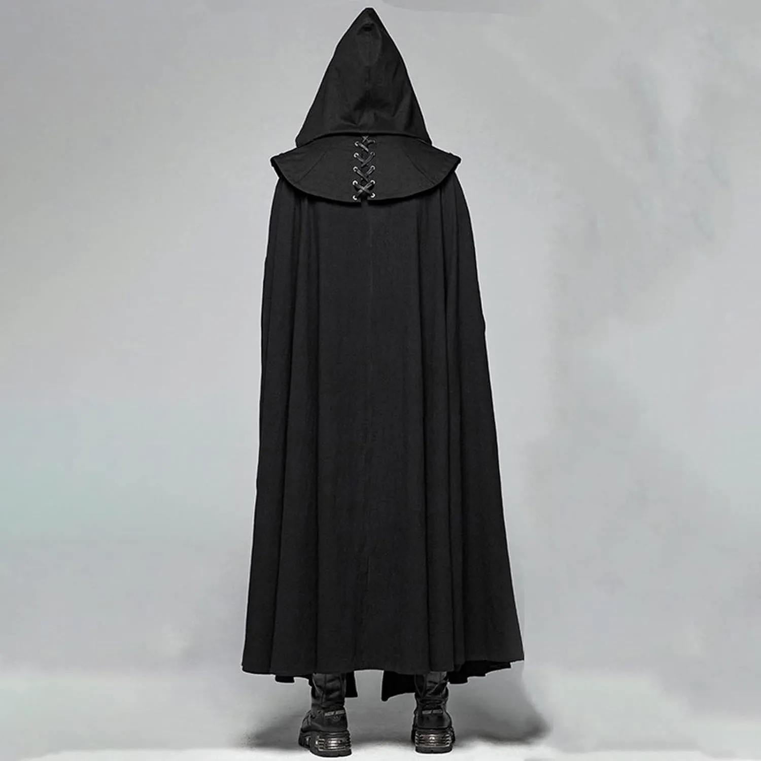 Medieval Cape with Hood for Men Plus Size Maxi Unisex Full Length Hooded Robe Halloween Cosplay Costumes Witch Cloak