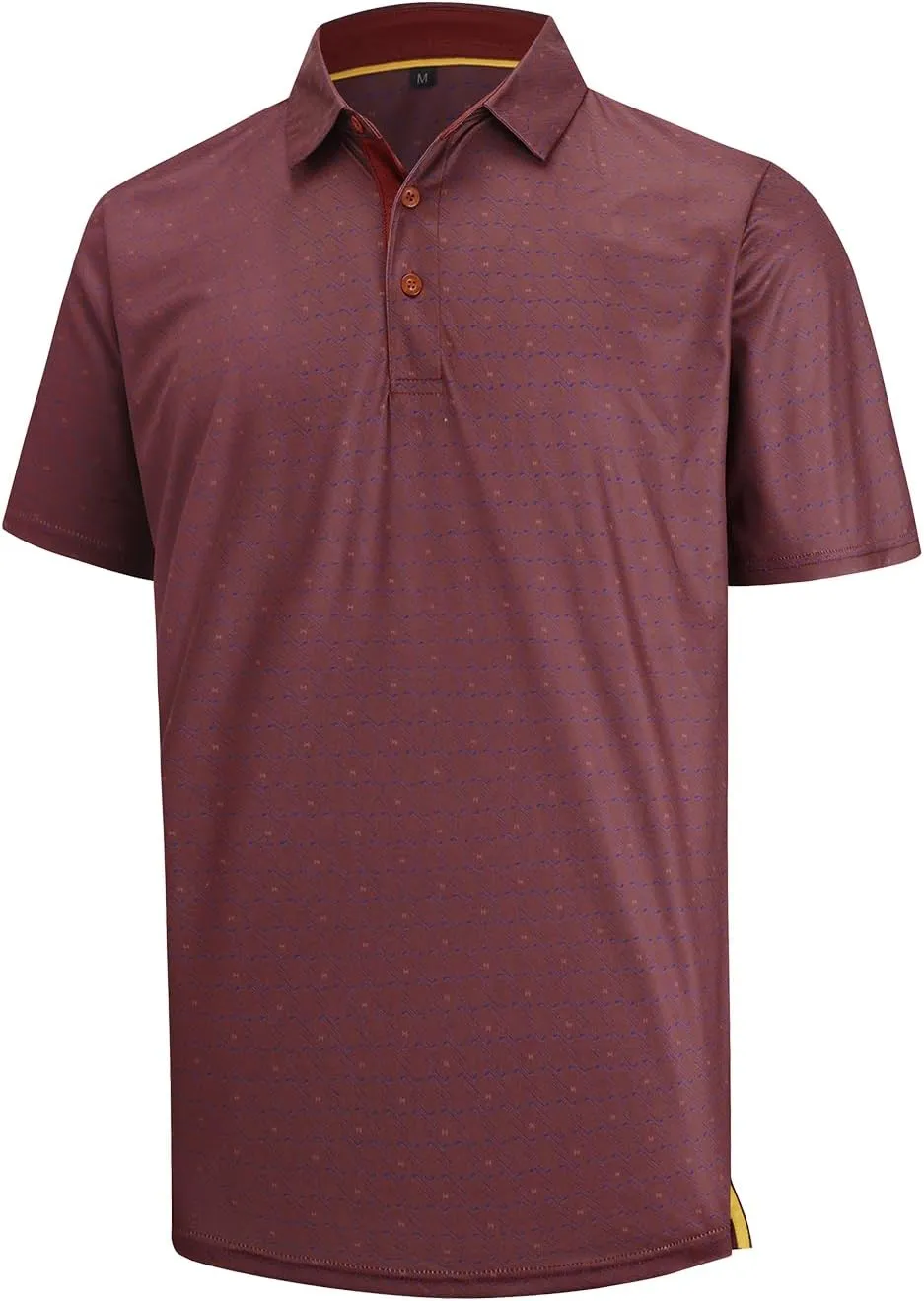 Men Golf Polo Shirts Short Sleeve Casual Print Dry Fit Moisture Wicking Performance Collared Golf Shirts for Men