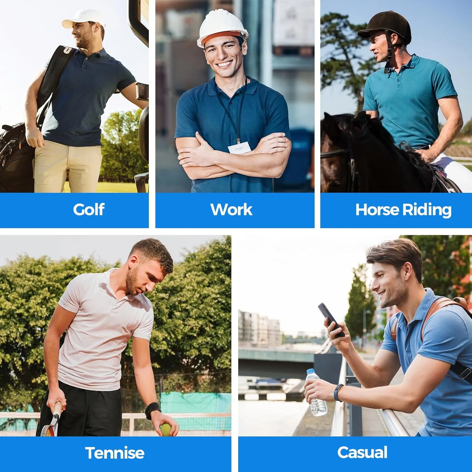 Men Golf Polo Shirts Short Sleeve Casual Print Dry Fit Moisture Wicking Performance Collared Golf Shirts for Men