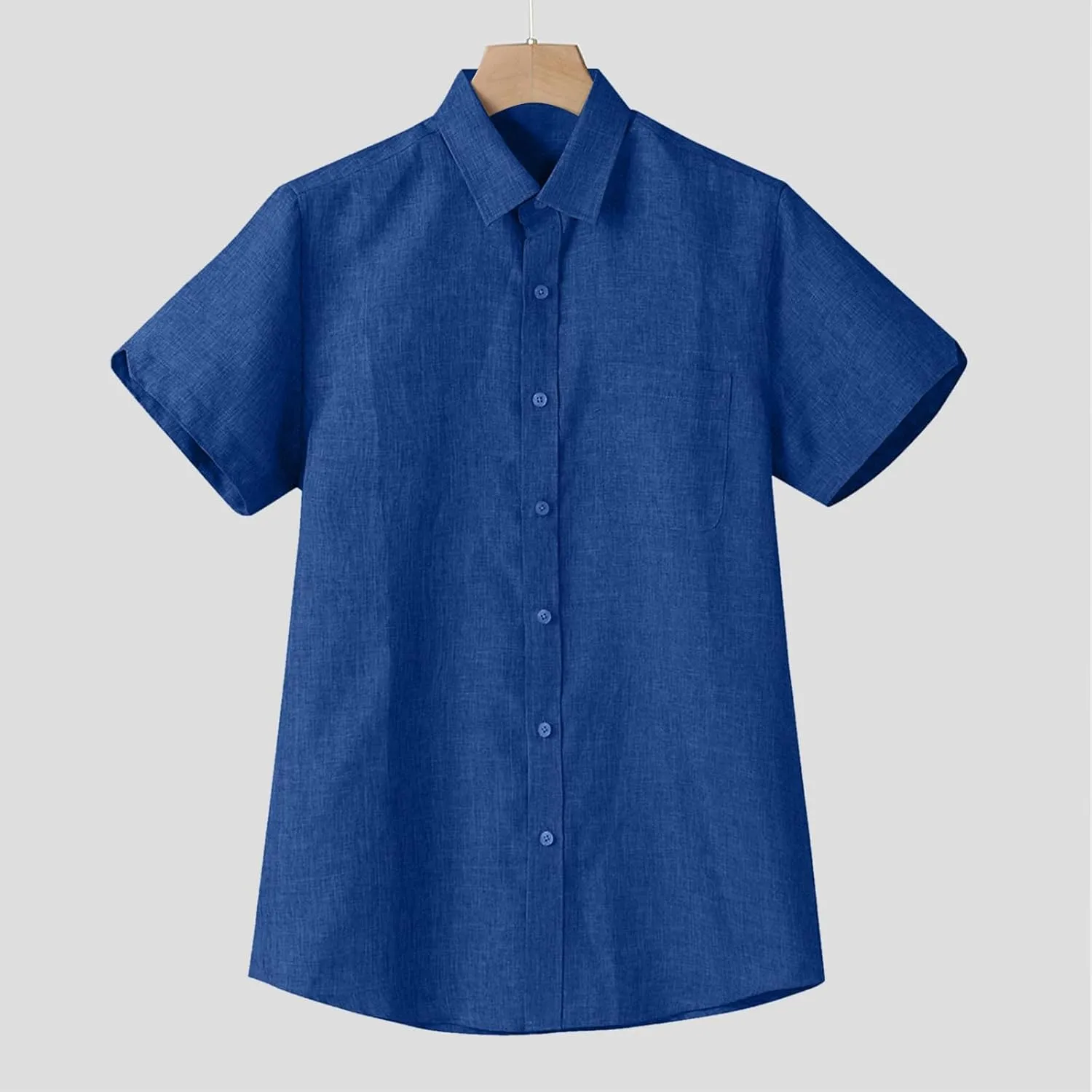 Mens Button Down Short Sleeve Textured Wrinkle Free Stretch Shirts Business Casual Work Dress Shirts Hawaiian Outfits Clothes