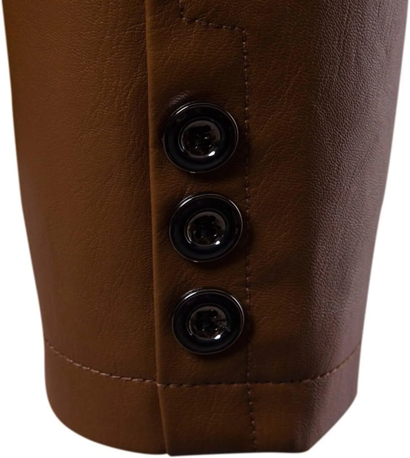 Men's Casual Coat Solid Leather Faux Single Breasted Blazers Jacket Slim Lapel Collar Pocket Warm Motorcycle Suit