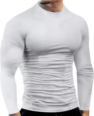 Men's Cool Dry Compression Shirts Long Sleeve Sports Baselayer T-Shirts Tops Gym Athletic Workout Bodybuilding Shirt