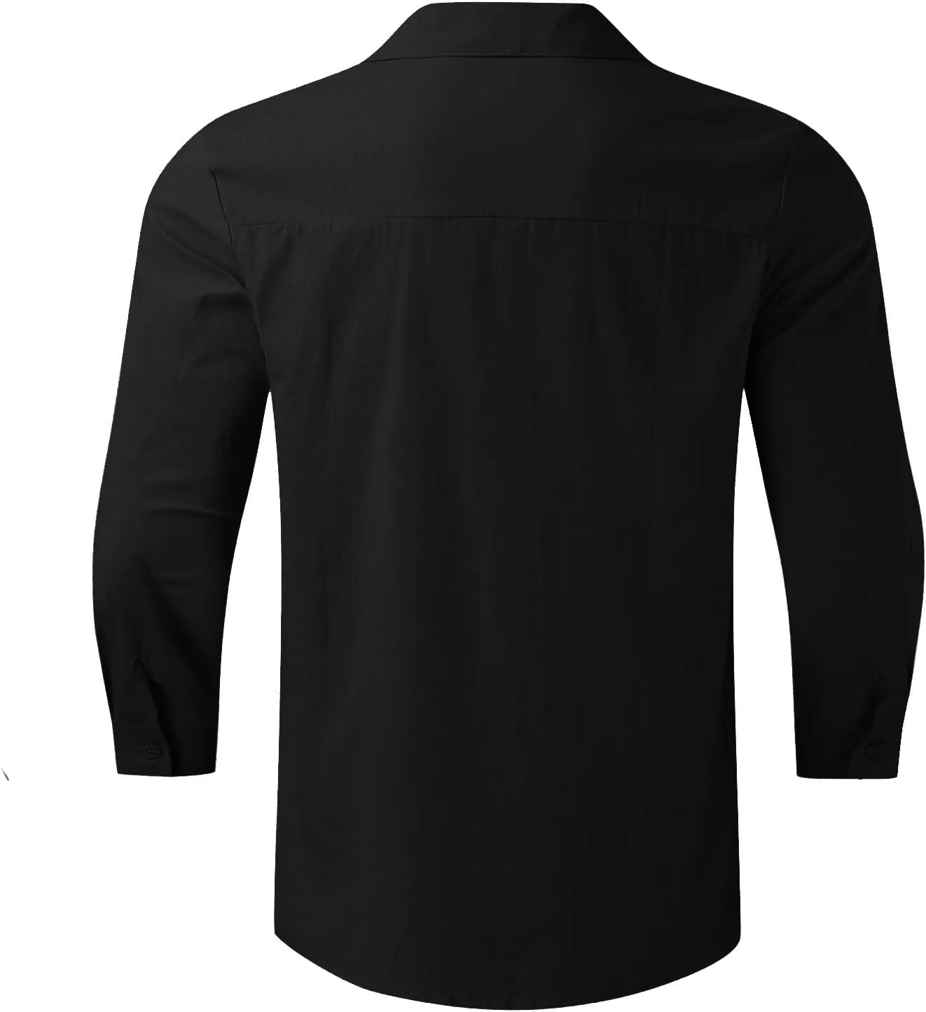 Mens Cotton Linen Button Down Shirt Long Sleeve Shirts for Men Casual Plus Size Beach Summer Lightweight Dress Tops