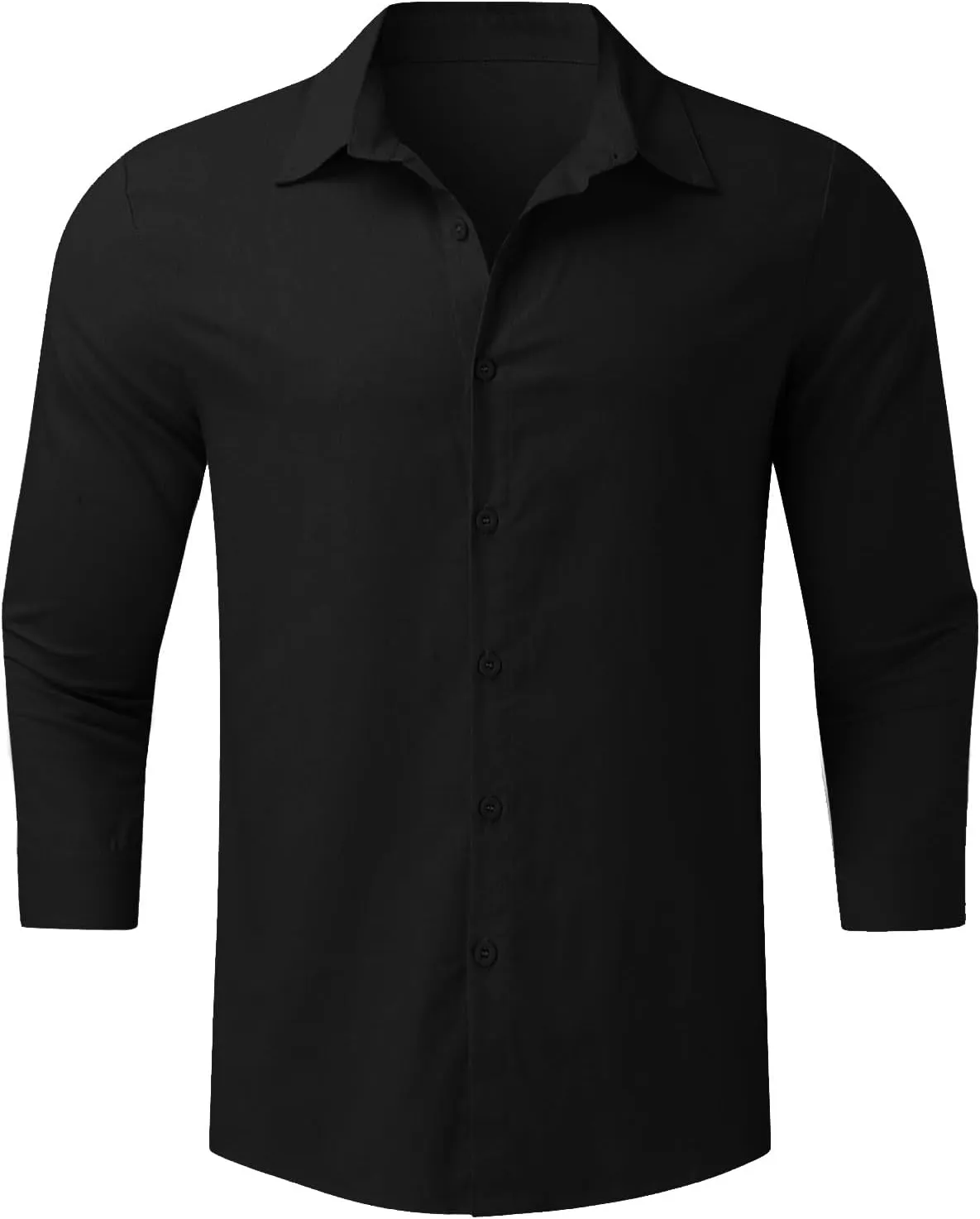 Mens Cotton Linen Button Down Shirt Long Sleeve Shirts for Men Casual Plus Size Beach Summer Lightweight Dress Tops
