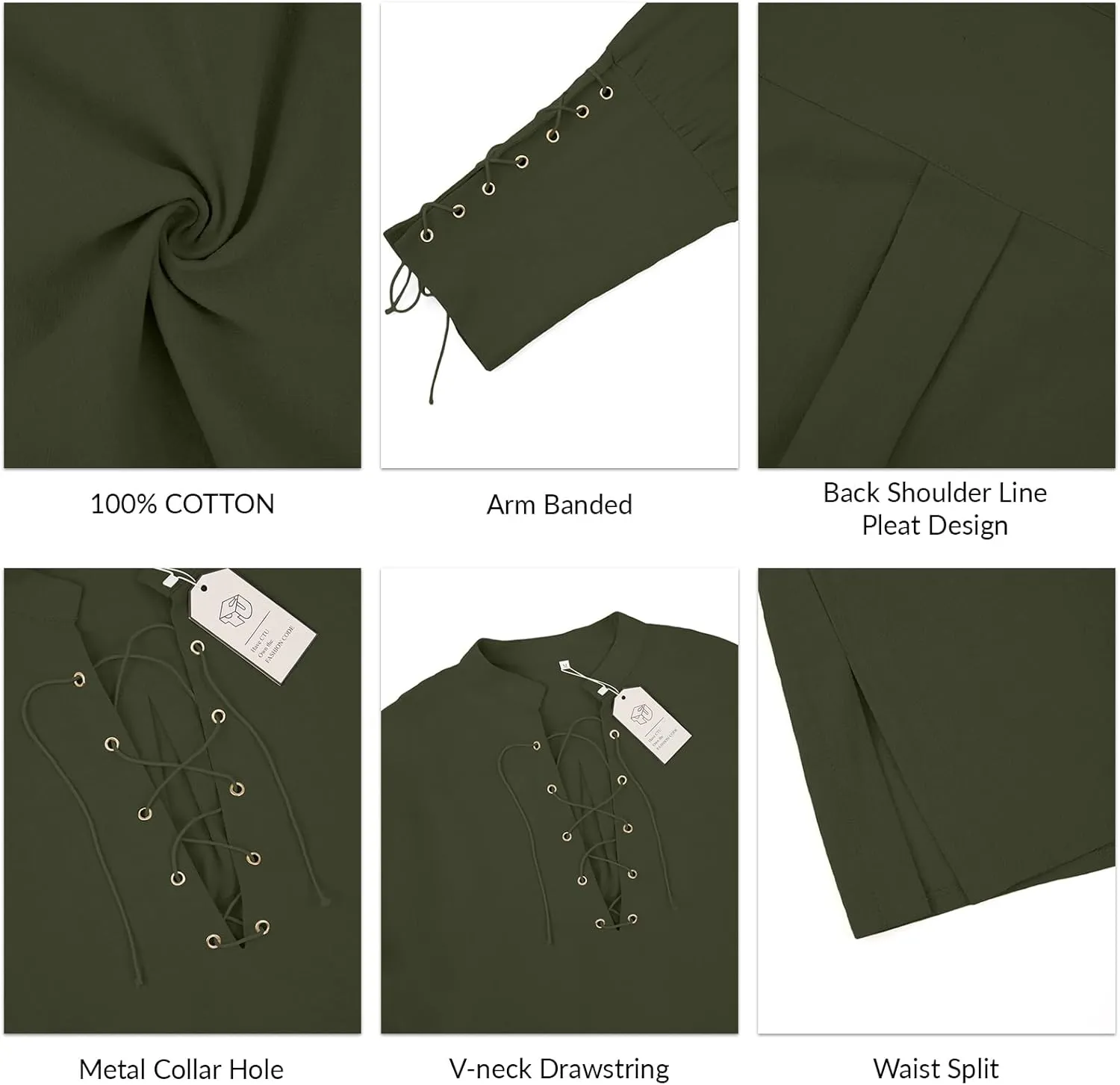 Men's Cotton Linen Shirt Drawstring Arm Banded Tops Medieval Viking Pirate Renaissance Halloween Costume