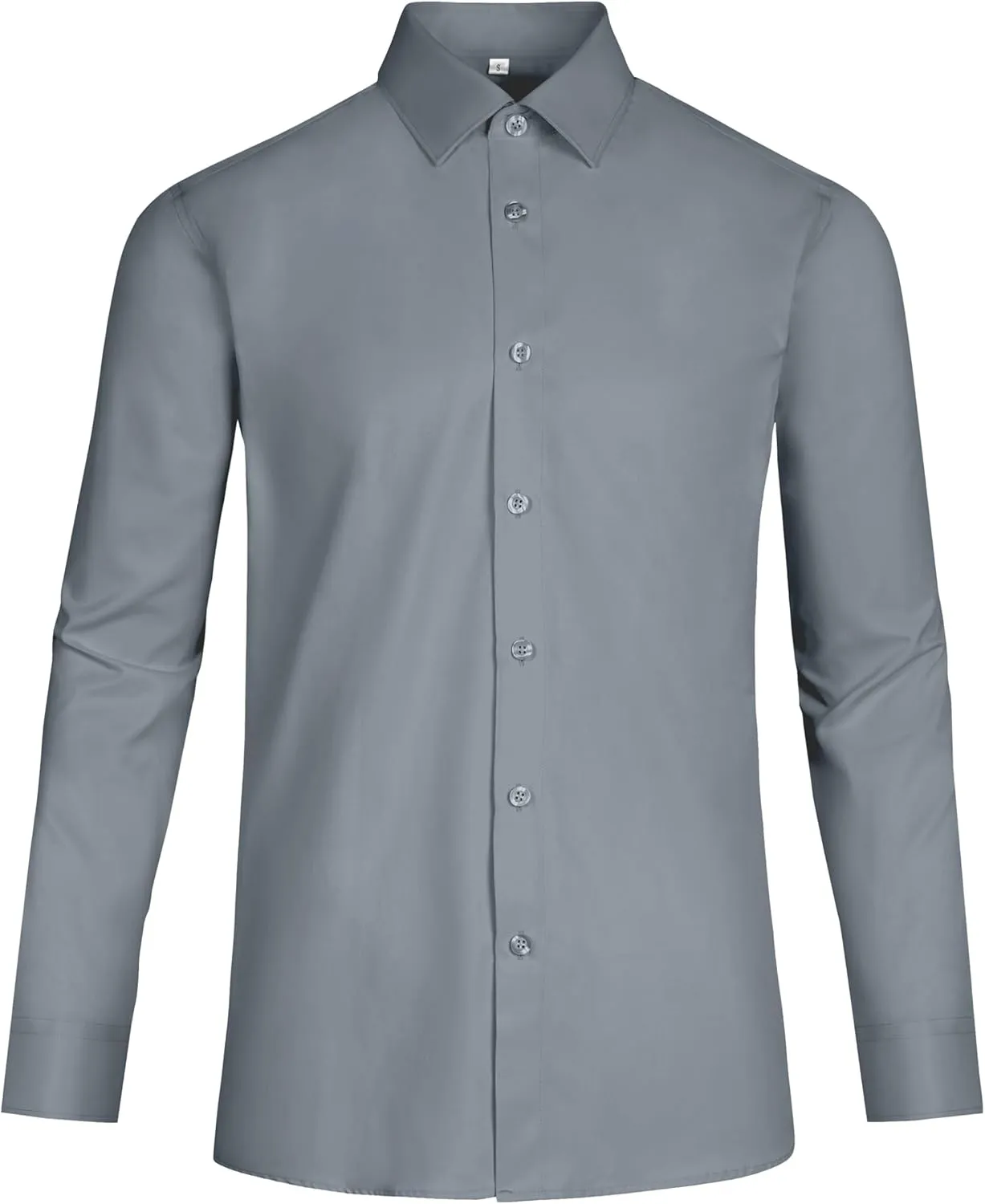 Men's Dress Shirts Regular Fit Solid Long Sleeve Wrinkle-Free Formal Shirt Business Casual Button Down Shirts