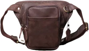 Men's genuine leather sports waist bag, multifunctional mobile phone bag, women's frosted leather crossbody bag,