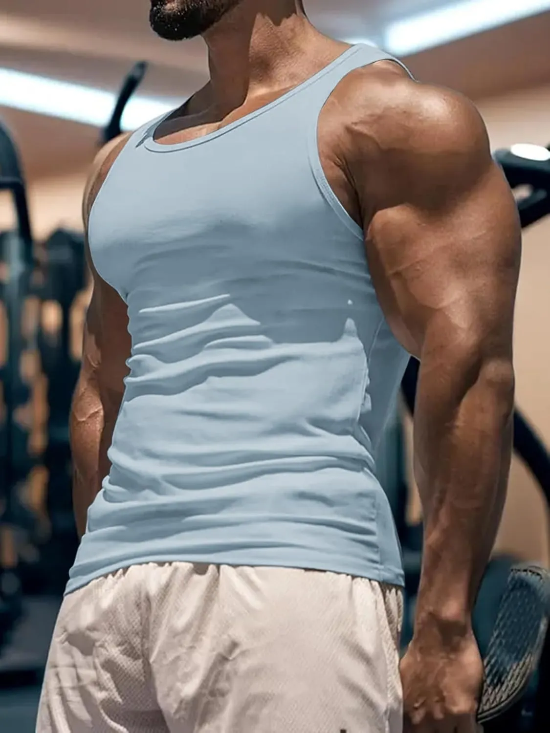 Men's Gym Workout Tank Tops - Soft Lightweight Sleeveless Muscle Shirts for Beach & Athletic Wear