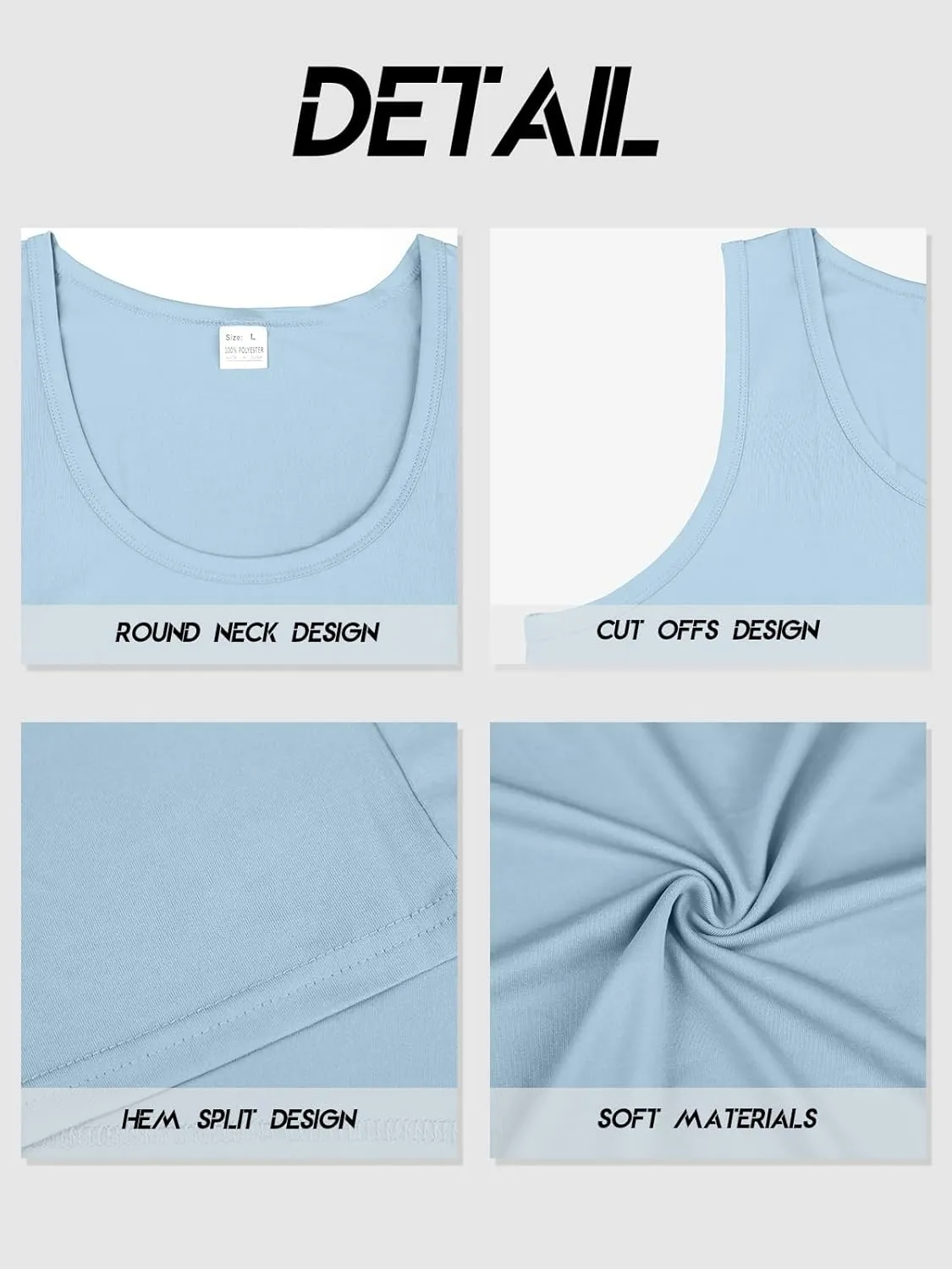 Men's Gym Workout Tank Tops - Soft Lightweight Sleeveless Muscle Shirts for Beach & Athletic Wear