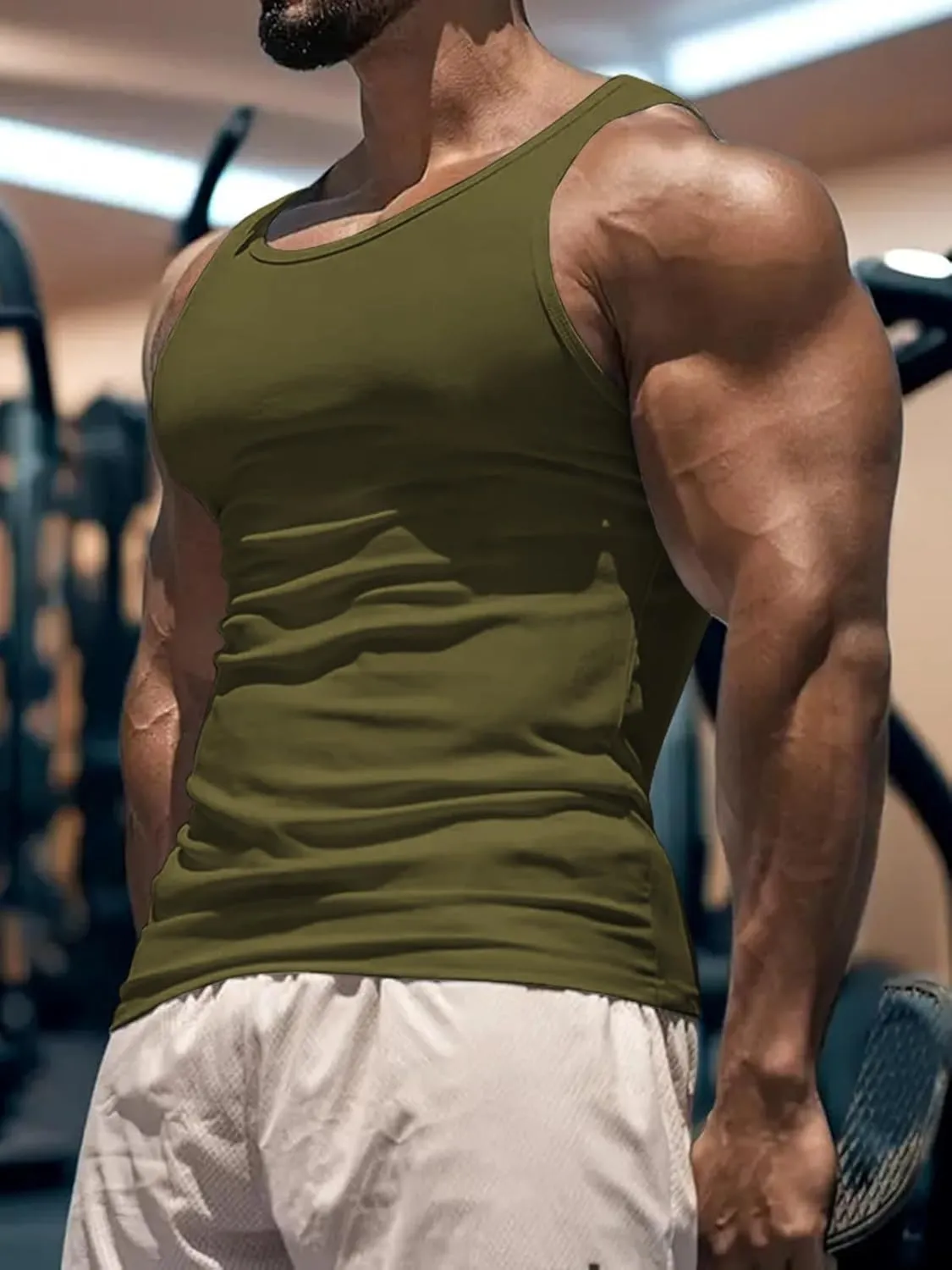 Men's Gym Workout Tank Tops - Soft Lightweight Sleeveless Muscle Shirts for Beach & Athletic Wear