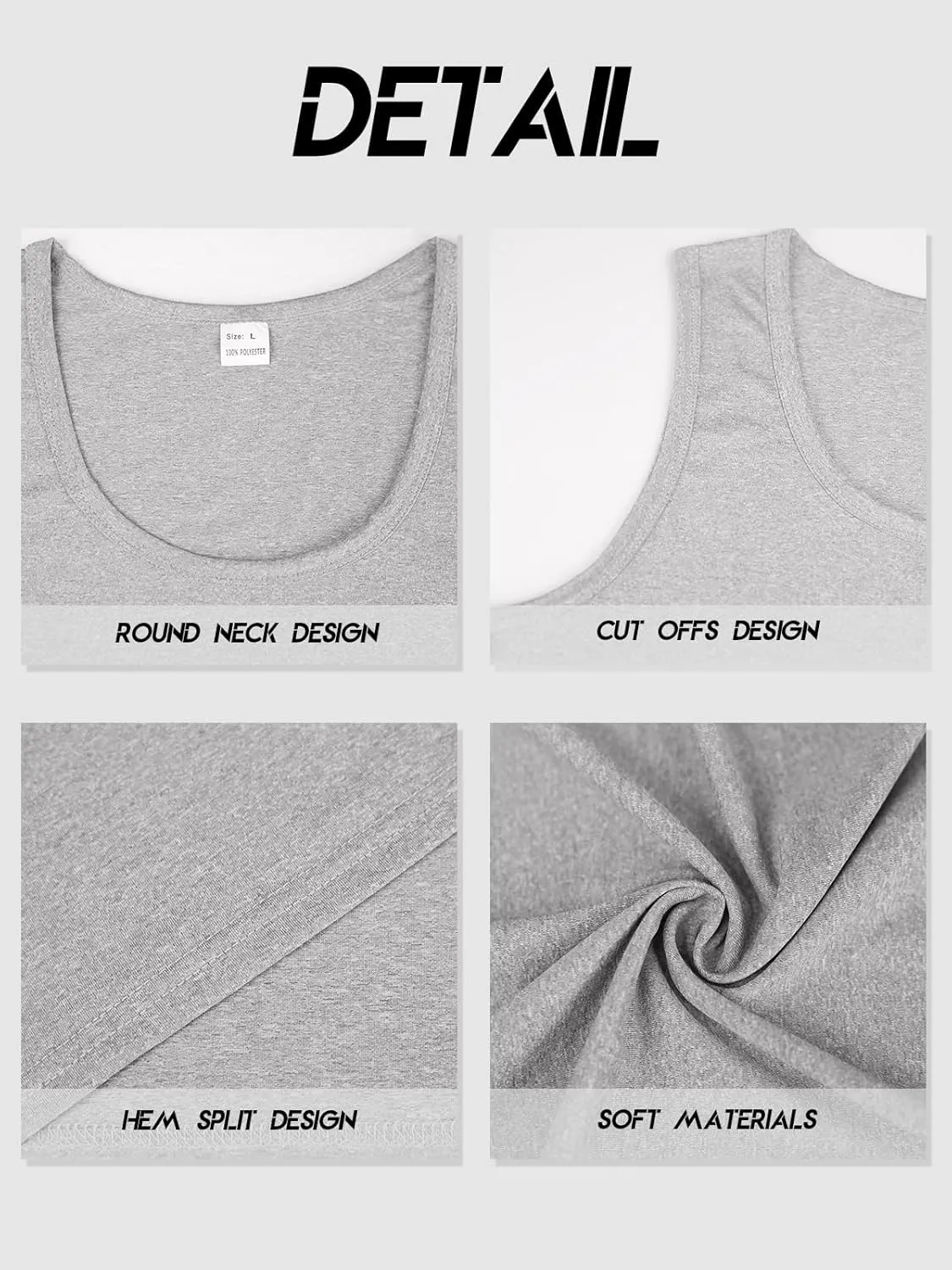 Men's Gym Workout Tank Tops - Soft Lightweight Sleeveless Muscle Shirts for Beach & Athletic Wear