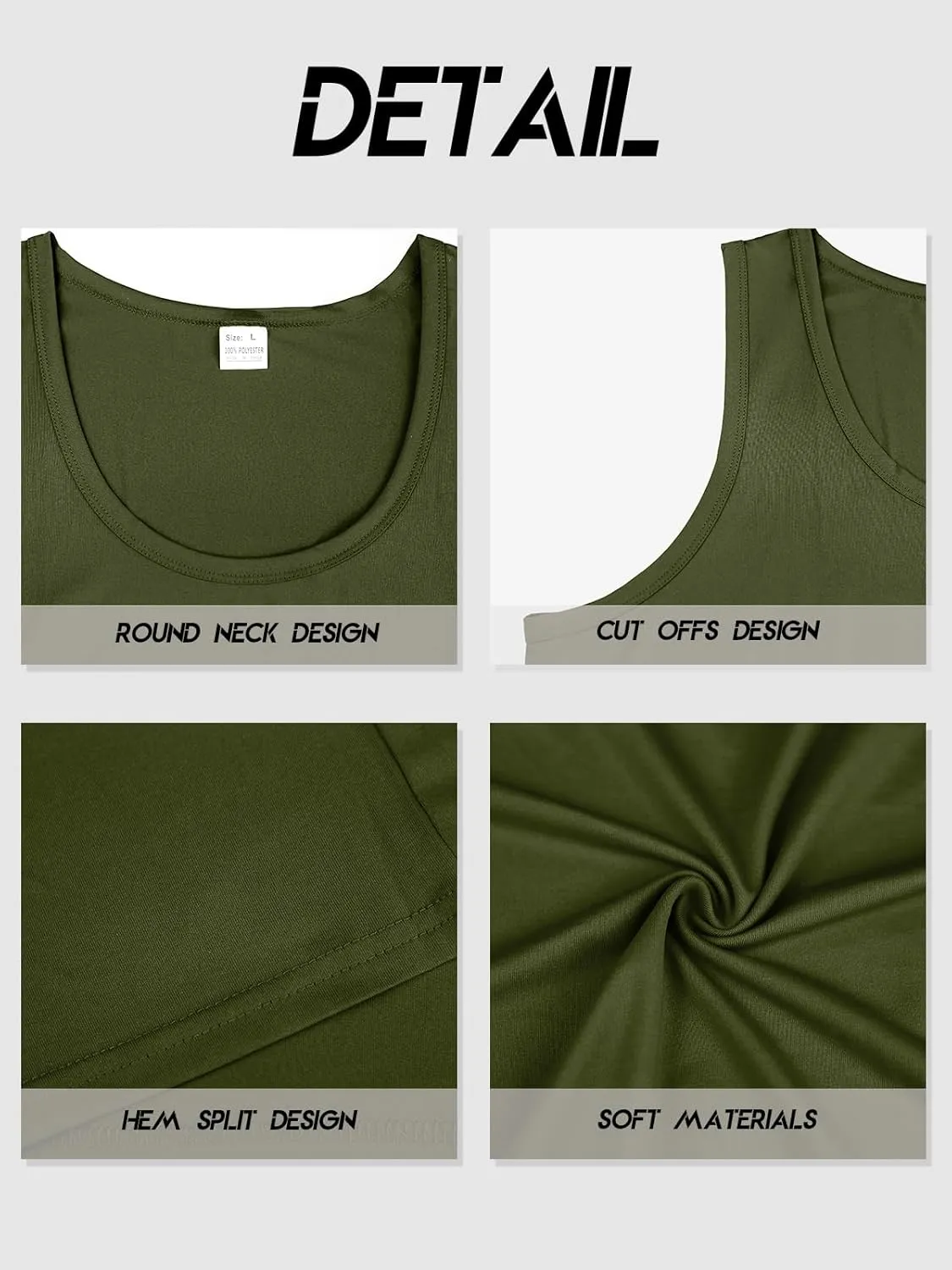 Men's Gym Workout Tank Tops - Soft Lightweight Sleeveless Muscle Shirts for Beach & Athletic Wear