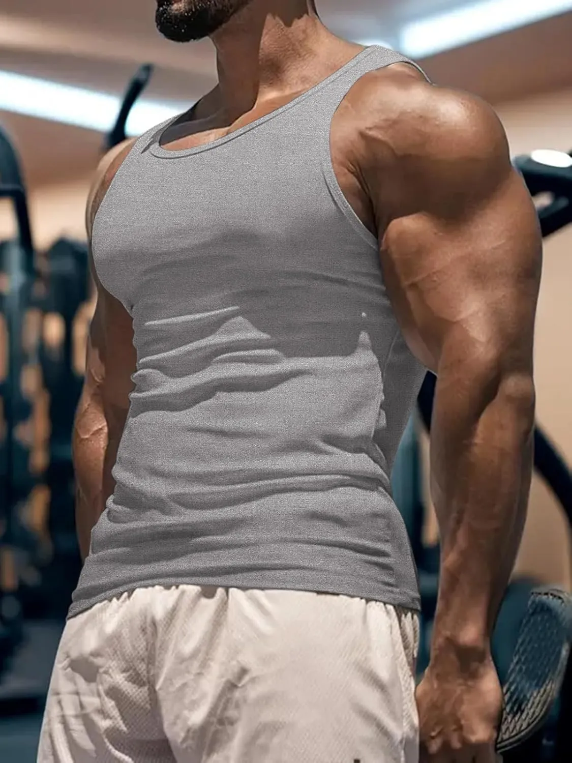 Men's Gym Workout Tank Tops - Soft Lightweight Sleeveless Muscle Shirts for Beach & Athletic Wear