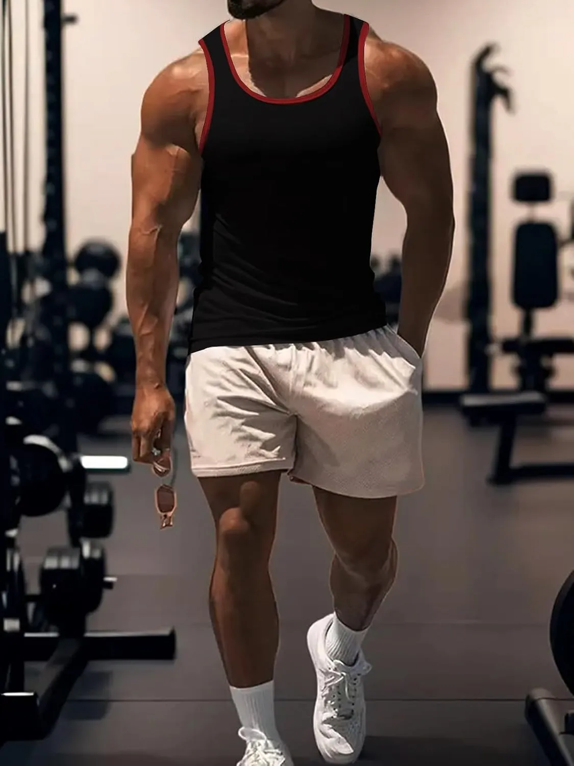 Men's Gym Workout Tank Tops - Soft Lightweight Sleeveless Muscle Shirts for Beach & Athletic Wear