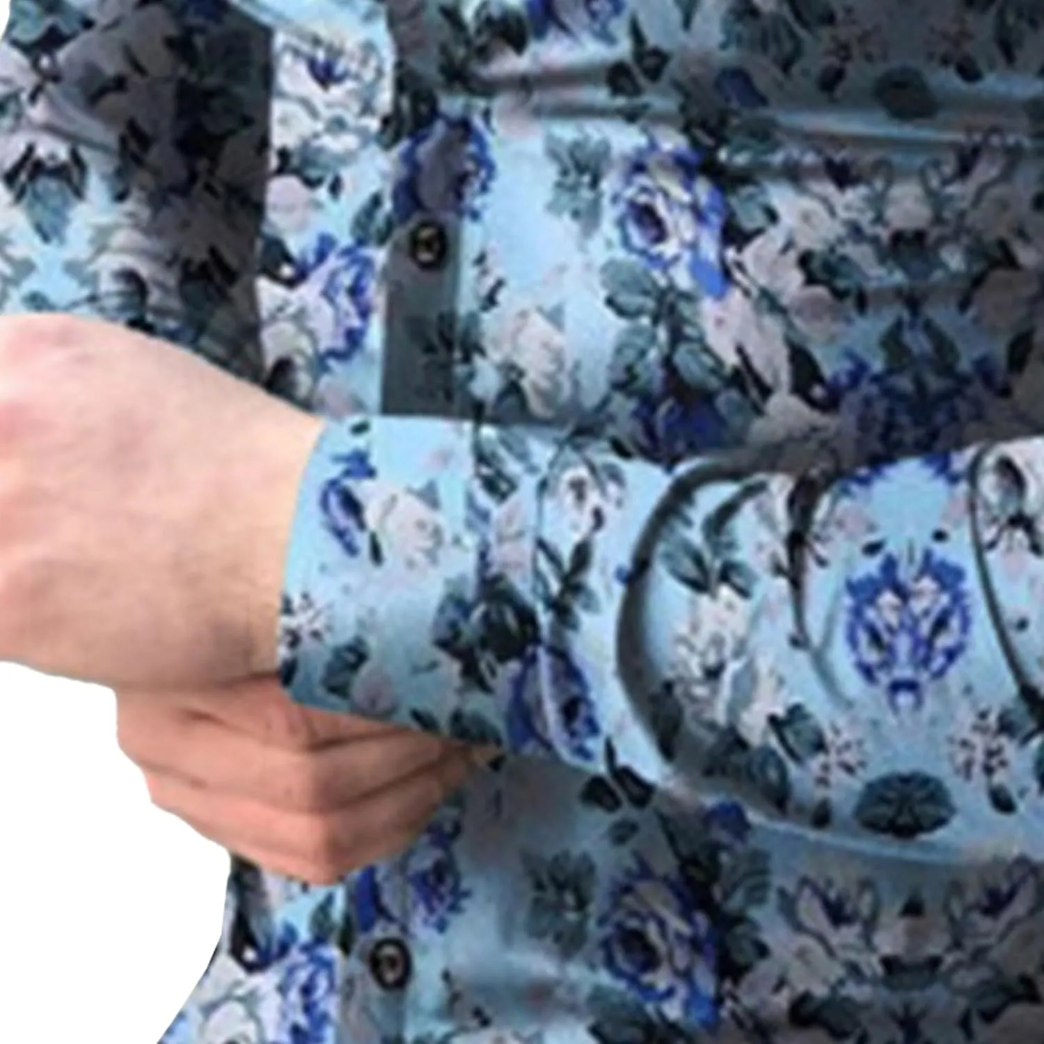 Mens Hawaiian Floral Shirts Slim Fit Long Sleeve Printed Dress Shirt Button Down Tropical Holiday Beach Shirts