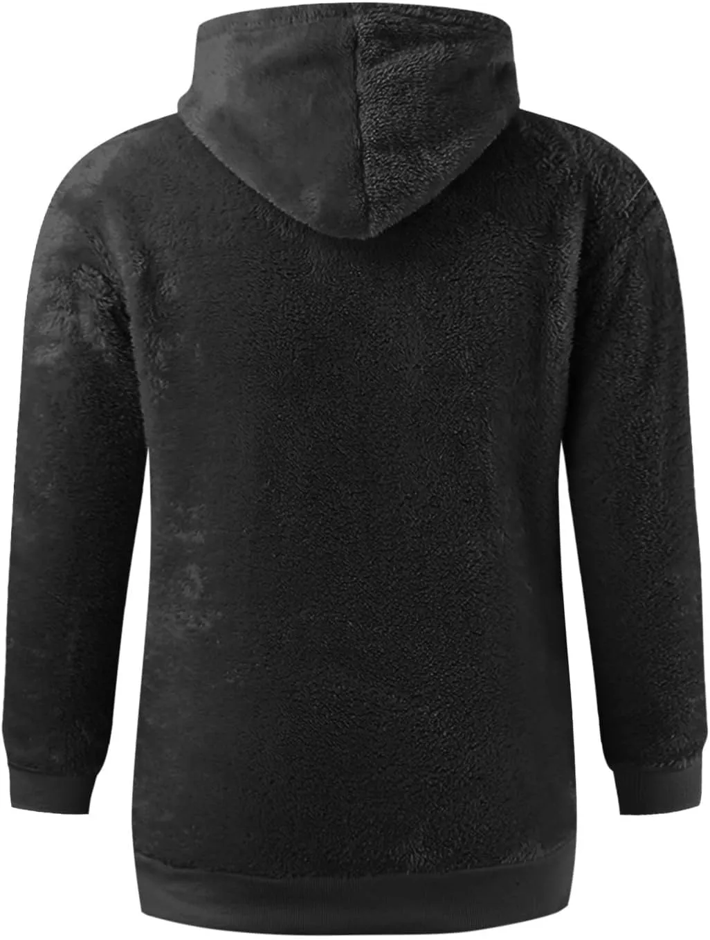 Men's Hooded Fleece Sweatshirt Big & Tall Heavy Hoodie Sherpa Fleece Lined Pullover Thick Winter Hooded Sweatshirt